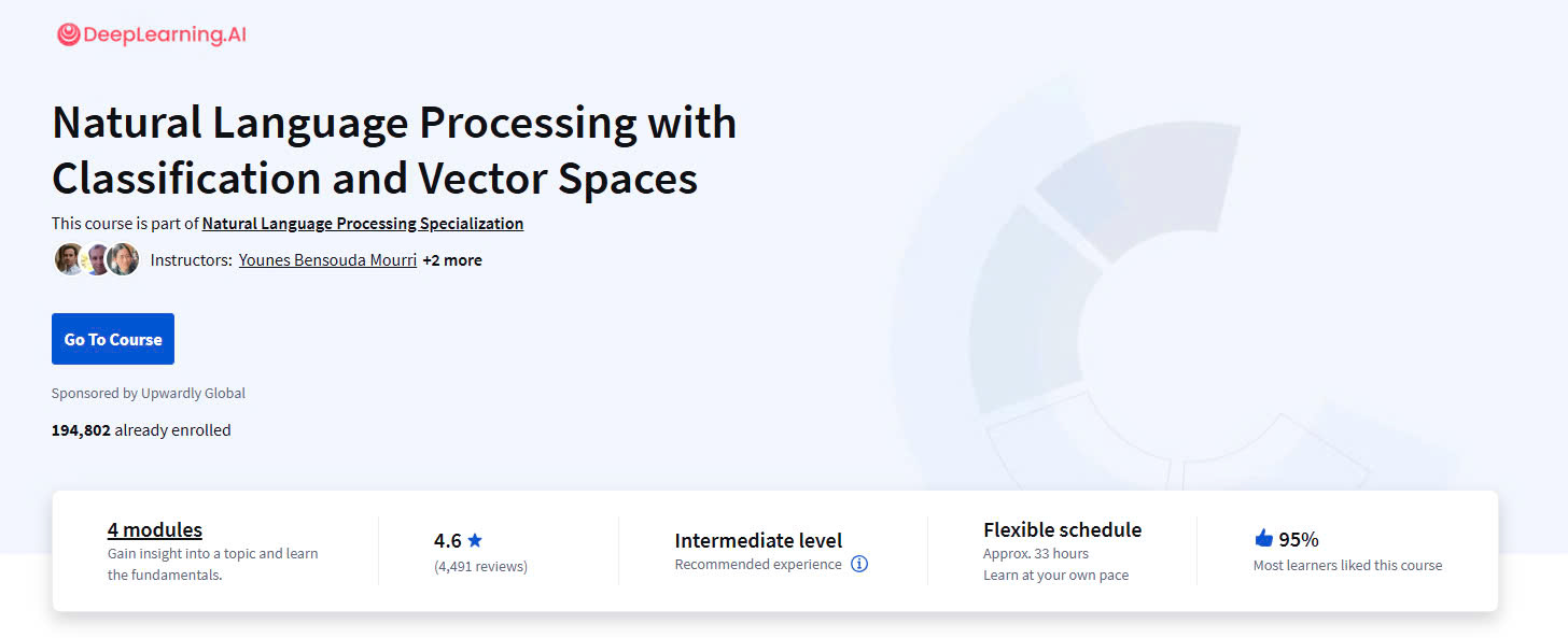 Natural Language Processing with Classification and Vector Spaces